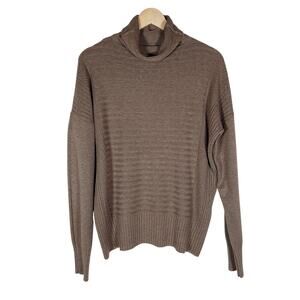 Jade Melody Tam Sweater Small Medium Brown Knit Turtleneck Normcore Cozycore